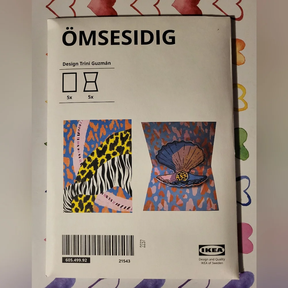 IKEA OMSESIDIG Postcard Mixed Motifs 10 Pack Design Trini Guzman 605.499.92 New